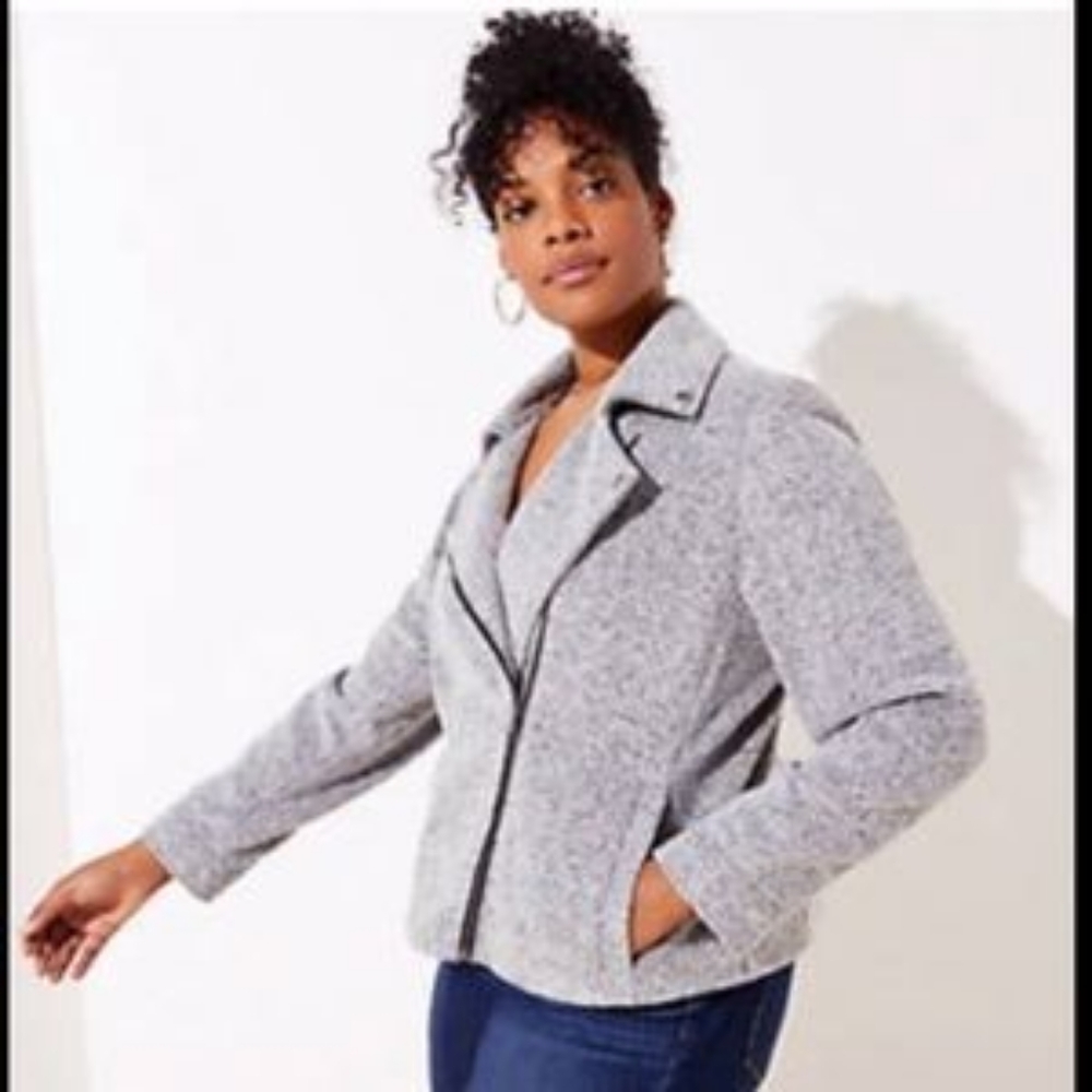 Loft Plus cropped moto jacket size 22 - fits like 20